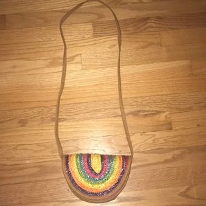 Claire’s Rainbow Woven Straw Crossbody purse